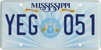 MS license plate YEG051