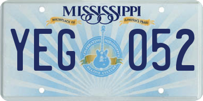 MS license plate YEG052