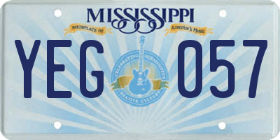MS license plate YEG057
