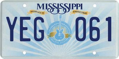 MS license plate YEG061
