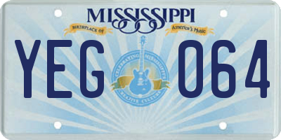 MS license plate YEG064