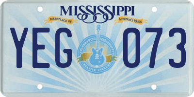 MS license plate YEG073