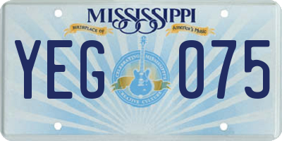 MS license plate YEG075