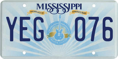 MS license plate YEG076