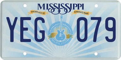 MS license plate YEG079