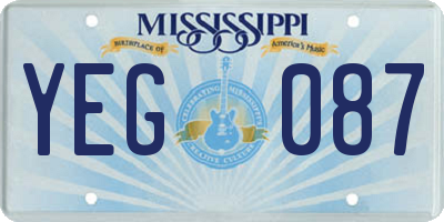 MS license plate YEG087