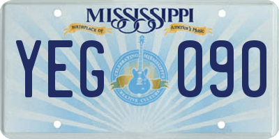 MS license plate YEG090