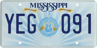 MS license plate YEG091