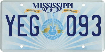 MS license plate YEG093
