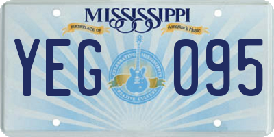 MS license plate YEG095