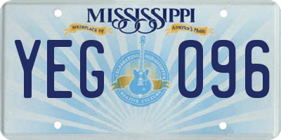 MS license plate YEG096