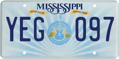 MS license plate YEG097