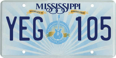 MS license plate YEG105