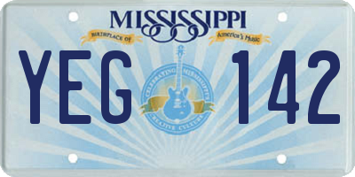 MS license plate YEG142