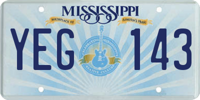 MS license plate YEG143