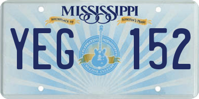 MS license plate YEG152