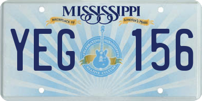 MS license plate YEG156