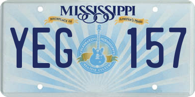 MS license plate YEG157