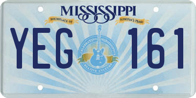 MS license plate YEG161