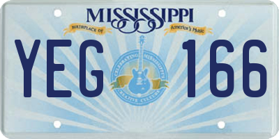 MS license plate YEG166