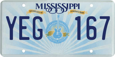 MS license plate YEG167