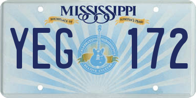 MS license plate YEG172