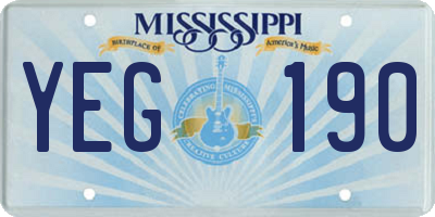 MS license plate YEG190