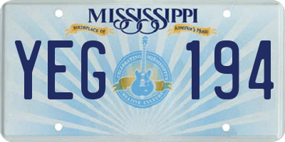 MS license plate YEG194