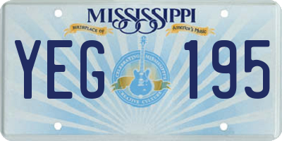 MS license plate YEG195