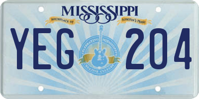 MS license plate YEG204