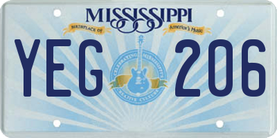 MS license plate YEG206