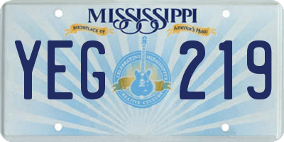 MS license plate YEG219