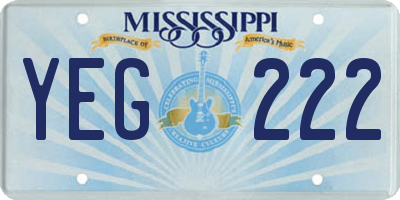 MS license plate YEG222