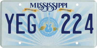 MS license plate YEG224