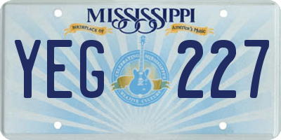 MS license plate YEG227