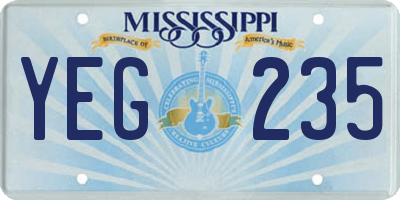 MS license plate YEG235