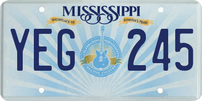MS license plate YEG245