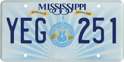 MS license plate YEG251