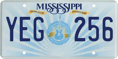 MS license plate YEG256