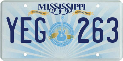 MS license plate YEG263
