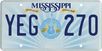 MS license plate YEG270