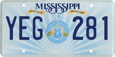 MS license plate YEG281