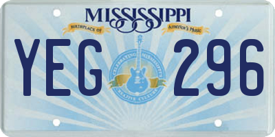 MS license plate YEG296