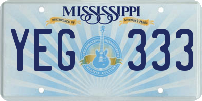 MS license plate YEG333