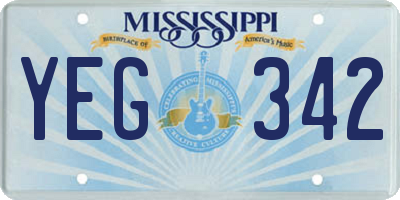 MS license plate YEG342