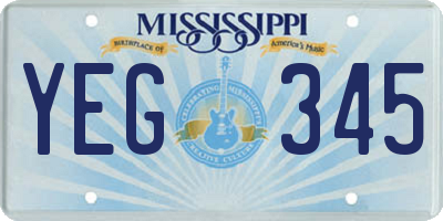 MS license plate YEG345