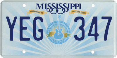 MS license plate YEG347