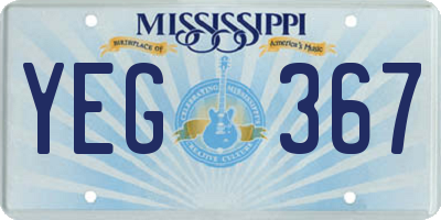 MS license plate YEG367