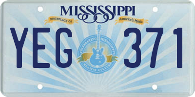 MS license plate YEG371