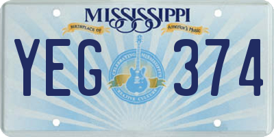 MS license plate YEG374